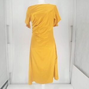 NWTs O.P.T Short Sleeve Zip Dress Size Small Yellow/Gold